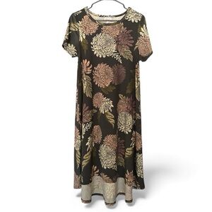 LULAROE Grey and Pink Floral Dress Size Small